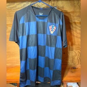 Blue and Black Striped Men's Shirt